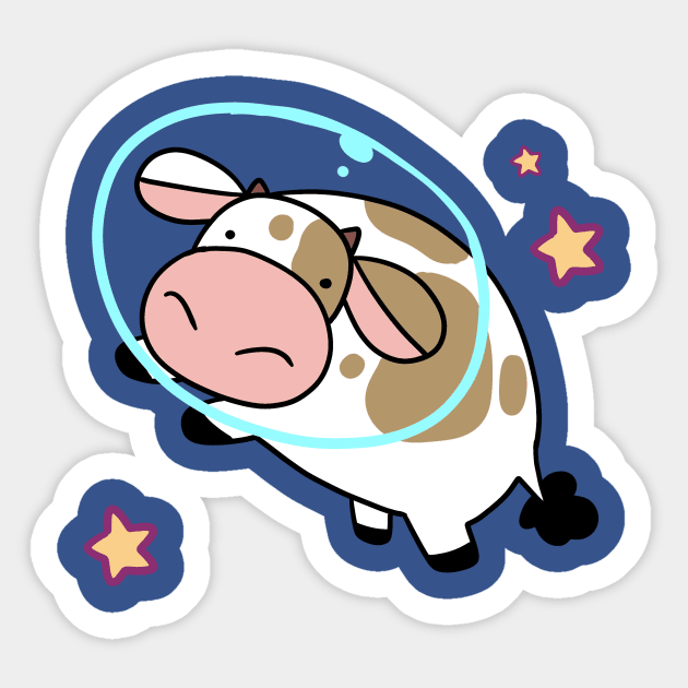 Space Cow Sticker by saradaboru